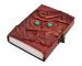 Handmade antique 2 stone  eyes on face leather journal diary and notebook